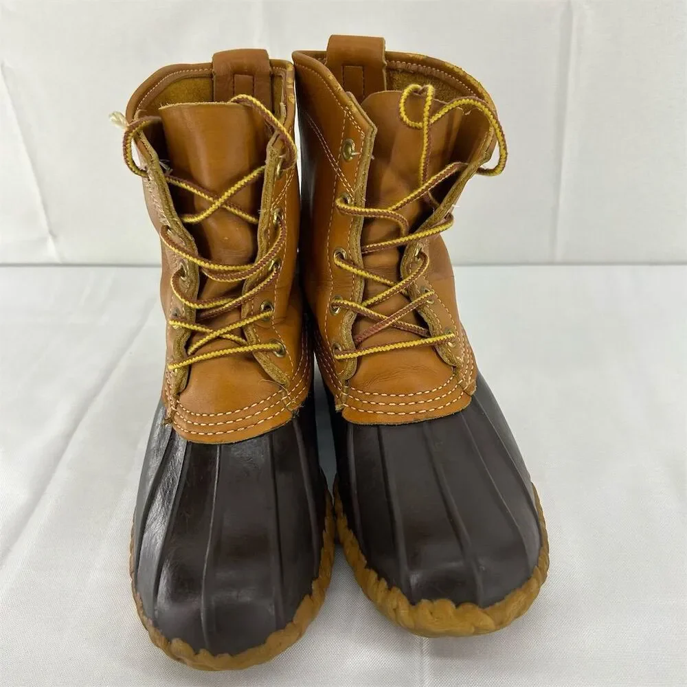 Vintage Original USA Made L.L. Bean Women's Duck Boots Size 6 Brown Ankle Rain